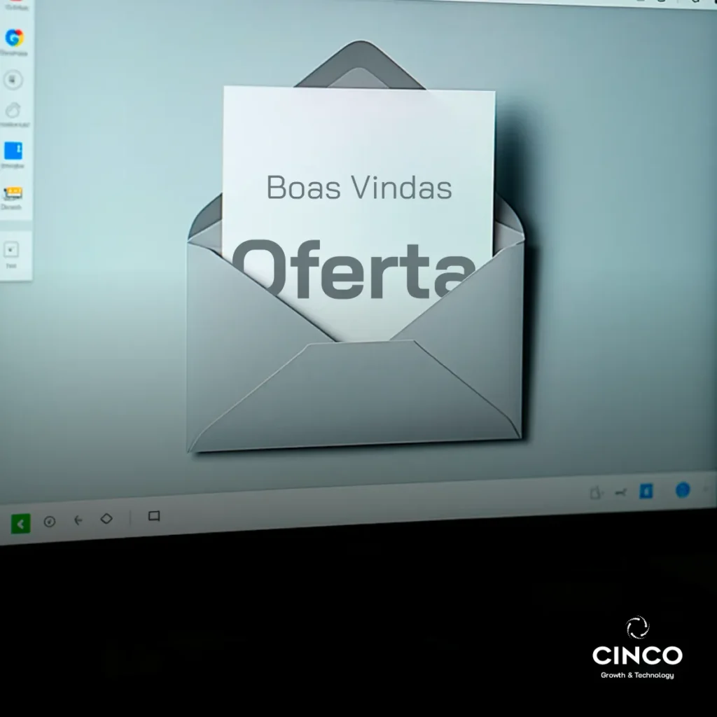 Envelope de e-mail de boas-vindas.