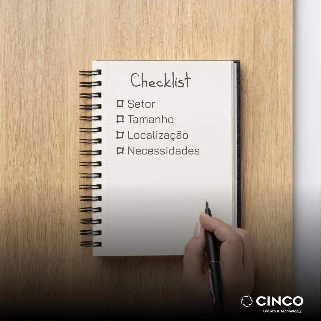 Uma agenda com um chacklist para a definição de cliente ideal